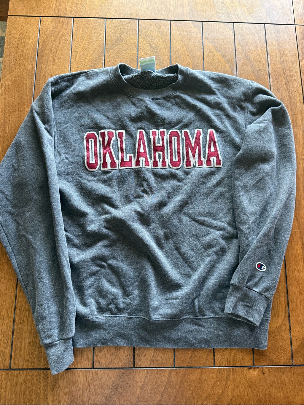 Champion Gray Oklahoma Crewneck Sweatshirt